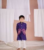Purple embroidered kurta set