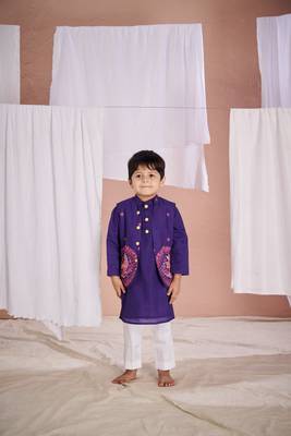 Purple embroidered kurta set 2