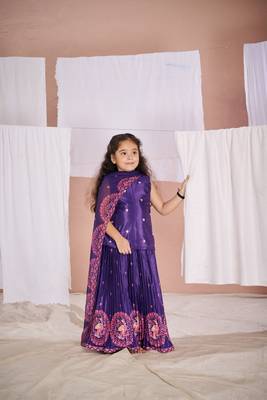 Purple floral print  kalamkari lehenga set 2