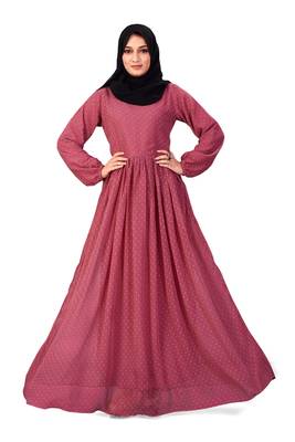 Georgette  Brown  Abaya without Scarf for Casual wear 1