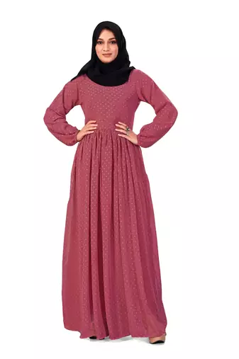 Georgette  Brown  Abaya without Scarf for Casual wear
