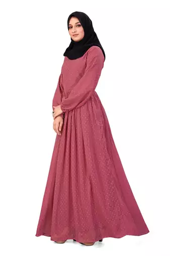 Georgette  Brown  Abaya without Scarf for Casual wear