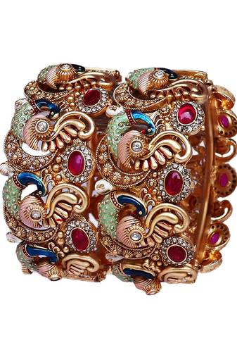 Rajwadi metal kada with best new peacock design (pack of 2)