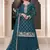  Prachi DesaiAqua blue chinon silk embroidered Palazzo suit