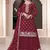  Prachi Desai Maroon chinon silk embroidered palazzo suit
