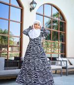 Black Crepe Stitched Abaya without hijab