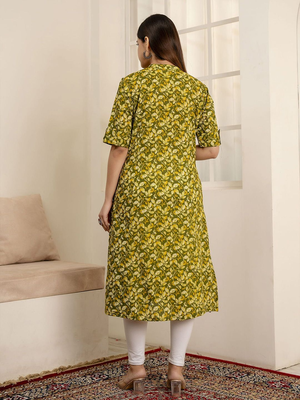  cotton printed a-line mandarin collar kurta 3