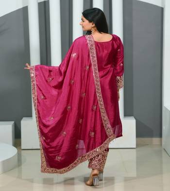  Heavy Chinon Suit With Sequence Embroidered Work 2