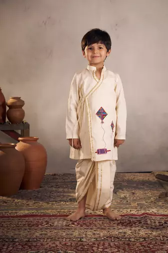 White kite dhoti set