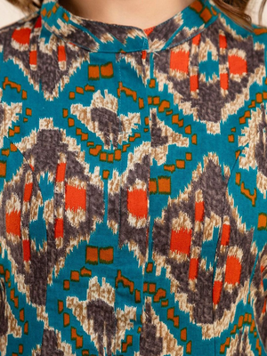  ethnic motifs printed pure cotton mandarin collar a-line kurta 2