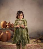 Olive green anarkali set