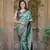 Sea Green Color Kubera Pattu Silk blend Saree