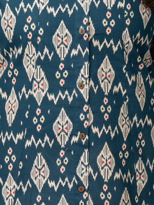  geometric printed high slit pure cotton a-line kurta 2