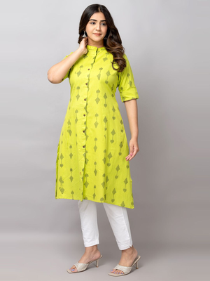  ikat printed cotton a-line kurta 3