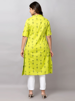  ikat printed cotton a-line kurta 4