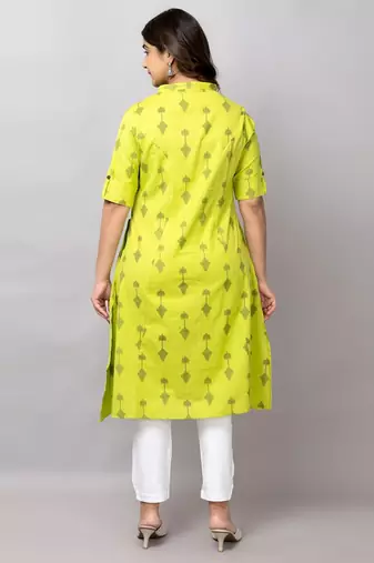  ikat printed cotton a-line kurta