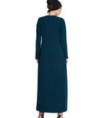 Teal basic a line abaya with side pockets
