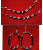 Kids  pair of 2 artificial beads rhodiyam plated  nazariya bracelet for new bourn baby