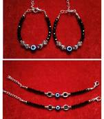 Kids  pair of 2 artificial beads rhodiyam plated  nazariya bracelet for new bourn baby