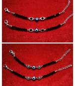 Kids  pair of 2 artificial beads rhodiyam plated  nazariya bracelet for new bourn baby