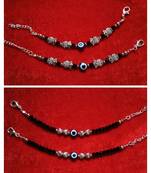 Kids  pair of 2 artificial beads rhodiyam plated  nazariya bracelet for new bourn baby