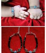 Kids  pair of 2 artificial beads rhodiyam plated  nazariya bracelet for new bourn baby