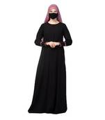 Black two pieces set- designer abaya with hijab