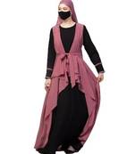 Black three pieces set- abaya with shrug & hijab