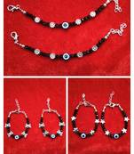 Kids  pair of 3 artificial beads rhodiyam plated  nazariya bracelet for new bourn baby