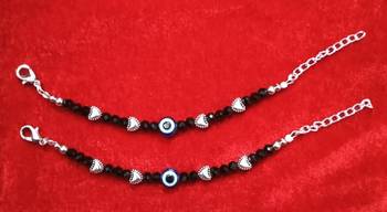 Kids  pair of 3 artificial beads rhodiyam plated  nazariya bracelet for new bourn baby 5