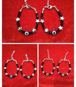 Kids  pair of 3 artificial beads rhodiyam plated  nazariya bracelet for new bourn baby