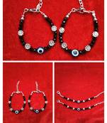 Kids  pair of 3 artificial beads rhodiyam plated  nazariya bracelet for new bourn baby