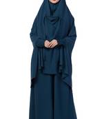 Teal  two pieces jilbab set| abyaya and khimar hijab combo