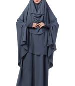 Grey  two pieces jilbab set| abyaya and khimar hijab combo