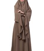 Brown  two pieces jilbab set| abyaya and khimar hijab combo