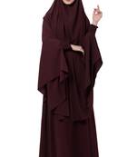 Wine  two pieces jilbab set| abyaya and khimar hijab combo