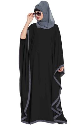 Grey  farasha kaftan in dual color 1