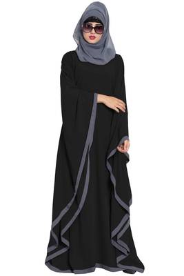 Grey  farasha kaftan in dual color 2