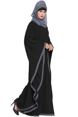Grey  farasha kaftan in dual color 4