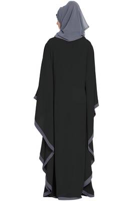 Grey  farasha kaftan in dual color 5