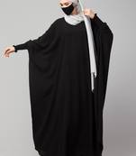 Black kaftan abaya with elasticated sleeves