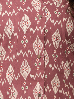  geometric printed mandarin collar pure cotton a-line kurta 2