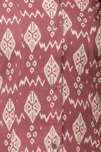  geometric printed mandarin collar pure cotton a-line kurta