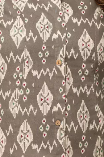  geometric printed mandarin collar pure cotton a-line kurta