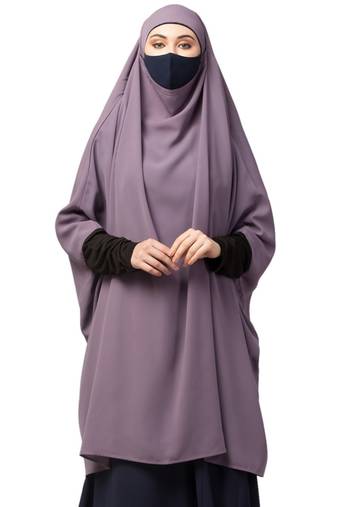 Full size khimar with sleeves and adjustable mouth piece