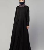Front open abaya with beadwork and pleats