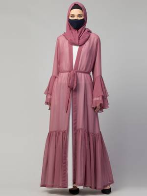 Abaya with designer georgette shrug 2