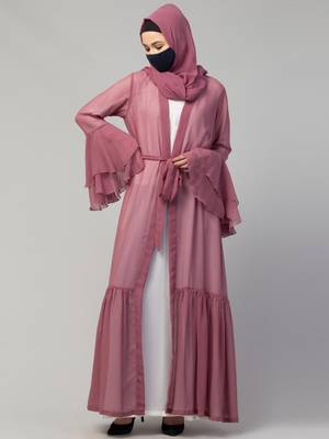 Abaya with designer georgette shrug 3