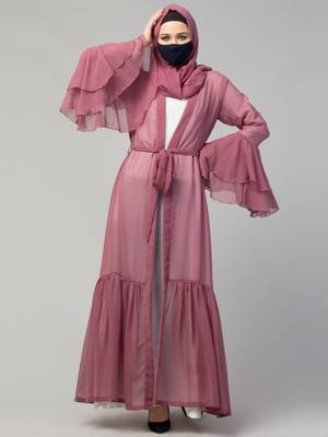 Abaya with designer georgette shrug 5