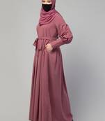 Modest abaya dress with long cuffs & belt